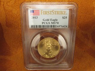 2013 1/2 Oz Gold American Eagle Ms - 70 Pcgs First Strike photo