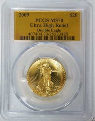 2009 $20 Ultra High Relief Double Eagle Pcgs Ms70 Gold Uhr Coin photo