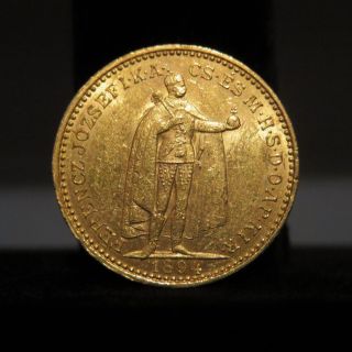 1894 Hungary 20 Korona Gold World Coin Franz Joseph I / Angels 21 Mm 6.  7g photo