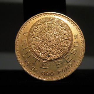 1959 Mexico Gold Veinte 20 Pesos 16g 27mm Vintage Mexican World Coin photo