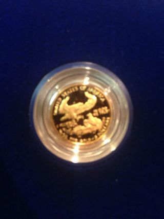 1988 P U.  S.  Gold Eagle $5 Proof Bullion Coin photo