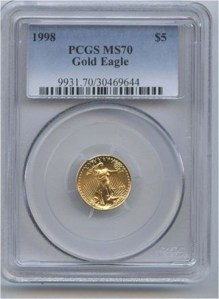 1998 $5 Gold Eagle Pcgs Ms 70 photo
