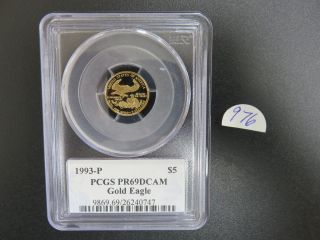 1993 Proof 1/10th Oz.  Gold Eagle Pcgs Pr69 Dcam. photo