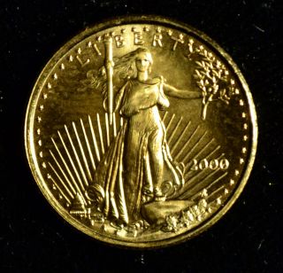 2000 $5 American Gold Eagle 1/10th Ounce United States Coin Bullion photo