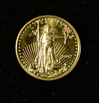 2002 $5 American Gold Eagle 1/10th Ounce United States Coin Bullion photo