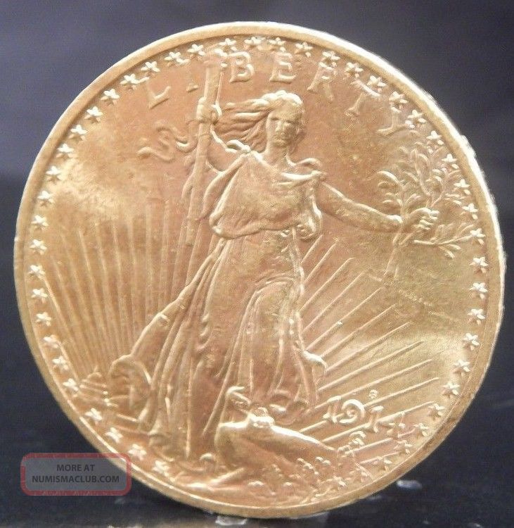 1914 - S $20 Saint - Gaudens Double Eagle Gold Coin Details Gold photo