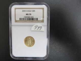 2005 1/10th Oz.  Gold Eagle Ngc Ms70. photo