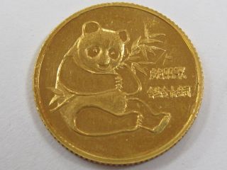 1982 Chinese 1/10oz 999 Fine Gold Panda Coin. photo