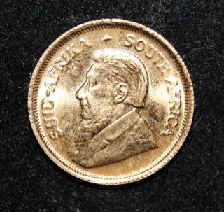 1980 South Africa 1/10 Ounce Gold Krugerrand.  999 Fine Gold Cb3 photo