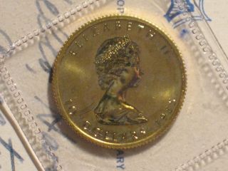 1985 Canadian Gold Maple Leaf - 1/4 Troy Ounce 9999 - $10 Canada Coin Quarter Oz photo