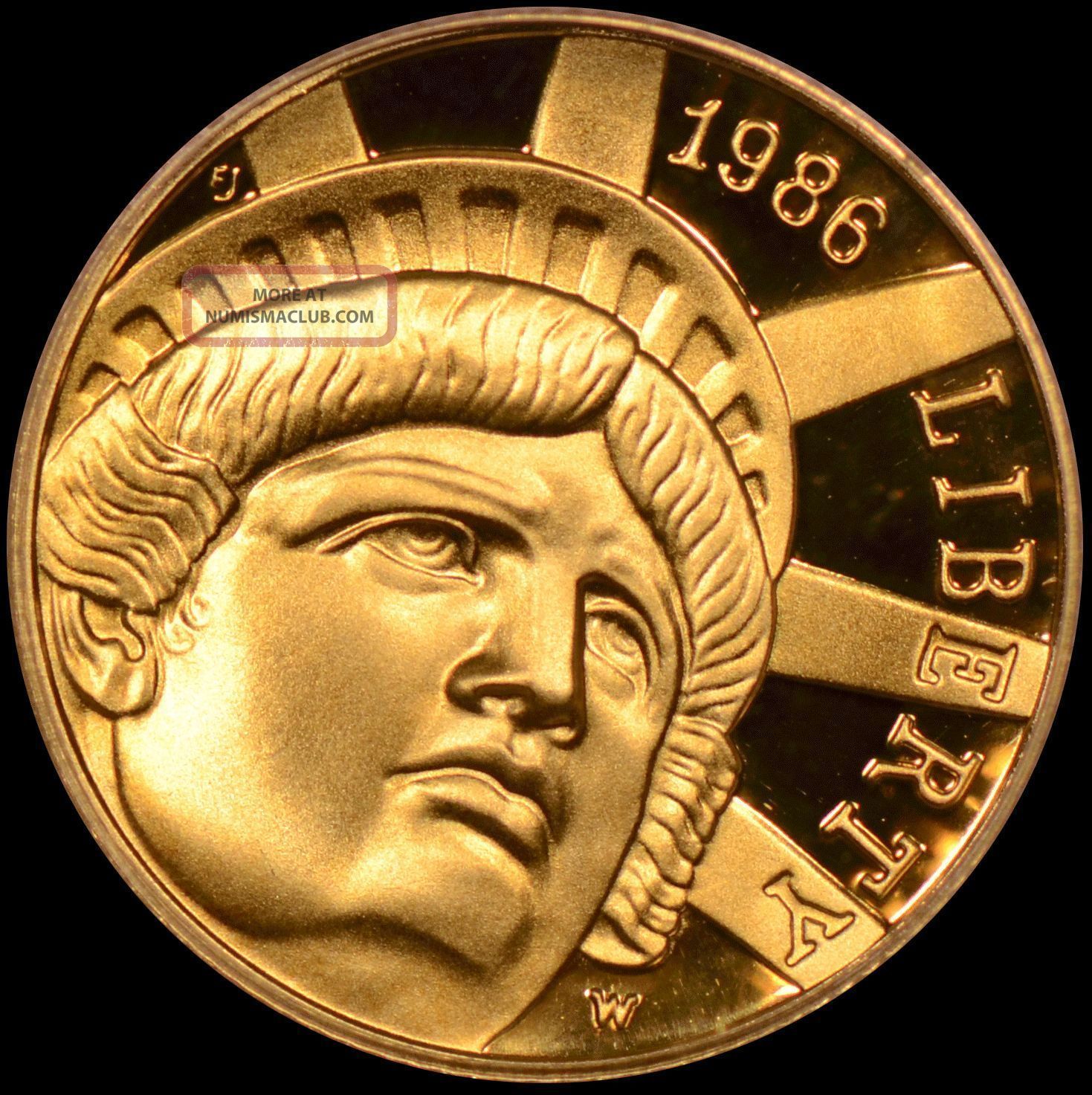1986 W 5 Gold U S Statue Of Liberty Pcgs Pr 70 Deep Cameo Graded 
