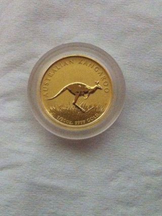 2008 1/20 Oz.  9999 Fine $5 Gold Australia Kangaroo Coin In Capsule Gem Bu photo