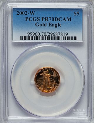 2002 - W $5 Tenth - Ounce Gold Eagle Pr70 Deep Cameo Pcgs photo