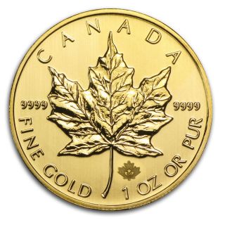 2014 1 Oz Gold Canadian Maple Leaf Coin - Brilliant Uncirculated - Sku 85688 photo