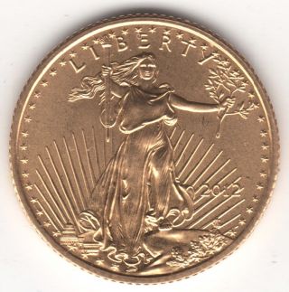 2012 U.  S.  $5 Five Dollars Gold American Eagle 1/10 Oz Bullion Coin - Gem Bu Unc photo