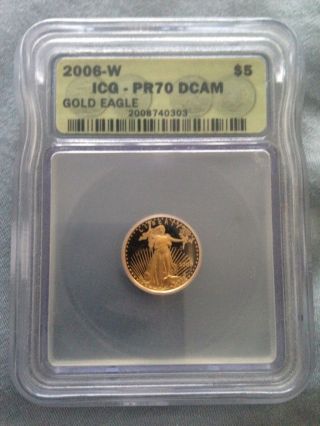 2006 W Icg Proof 70 Gold 1/10 Oz.  Deep Cameo Coin photo