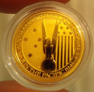 2013 Australia War In The Pacific 1/10 Oz Gold Coin Perth.  9999 Fine $15 Fv photo