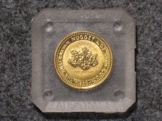 1989 Australian Nugget Little Hero - 1/10 Ounce Gold Coin $15 Australia Dollars photo