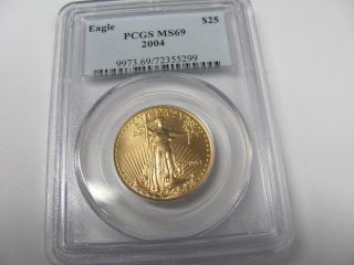 2004 $25 Gold Half Ounce Eagle Ms 69 photo
