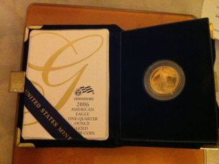 2006 American Eagle 1/4 Oz Proof Gold Coin & photo