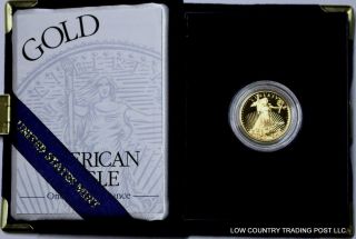 1999 - W $10 1/4 Oz Proof Gold American Eagle (w/box &),  Coin Is Flawless photo