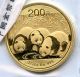 2013 Chinese Gold Panda 200 Yuan 1/2 Oz.  999 Fine Gold Hucky Gold photo 1