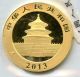 2013 Chinese Gold Panda 200 Yuan 1/2 Oz.  999 Fine Gold Hucky Gold photo 2