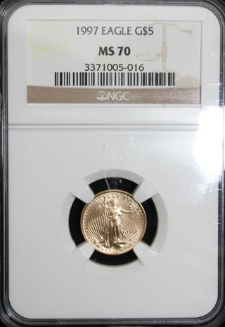 1997 $5 Gold Eagle Ngc Ms 70 016 photo