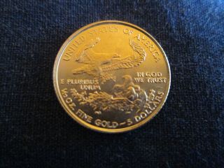 1999 1/10 Troy Oz $5 Gold American Eagle Coin photo