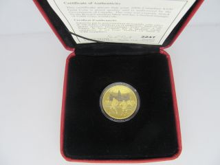 Canada $100 Dollars Gold Coin Hockey Proof Rare Rare Box & photo