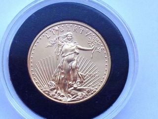 1/4 Ounce American Gold Eagle 2013 Brilliant Uncirculated In Gasket Air - Tight photo