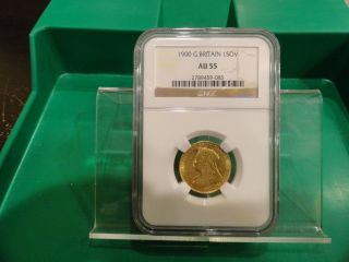 1900 Great Britain Gold 1 Sovereign Au 55 Ngc. photo