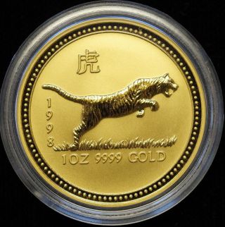 1998 1 Oz Gold Year Of The Tiger Lunar Coin Series I Key Date (ggpy photo