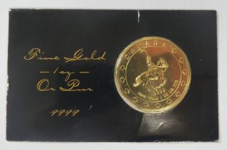 Rare 1997 Canadian Mountie Maple Leaf 1 Oz.  9999 Pure Gold 10 - Sided $50 Coin photo