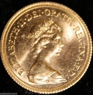 (1) 1979 Queen Elizabeth Ii British Sovereign Gold Coin photo