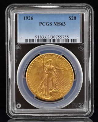 1926 $20 Gold St.  Gaudens Double Eagle Coin Pcgs Ms63 - Low Opening Bid photo