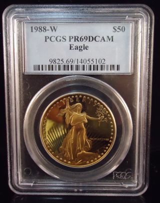 1988 - W $50 Gold American Eagle Pr 69 Dcam Pcgs Low Opening Bid photo