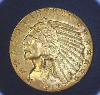1913 $5 Gold Indian Head Half Eagle - Low Opening Bid Look photo