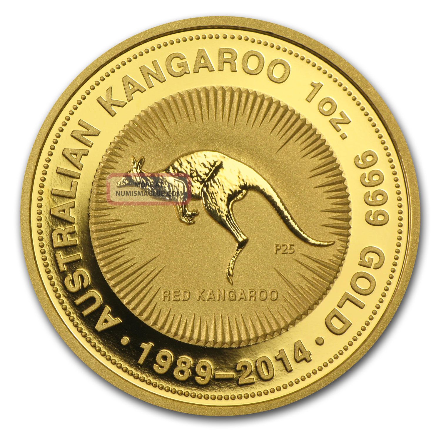 2014 1 Oz Australian Gold Kangaroo Coin 25th Anniversary Sku 81886