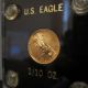 1987 American Eagle Liberty $5 1/10 Oz Gold Coin In Display Mount Gold photo 2