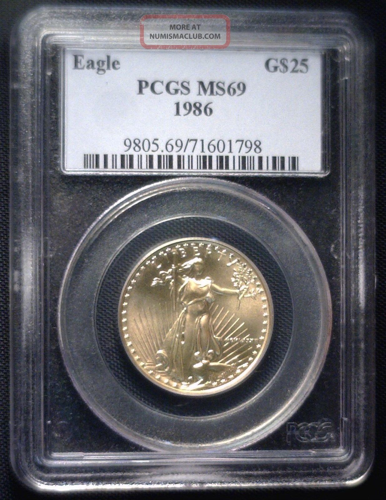 1986 Us 25 Gold Eagle Ngc Ms 69