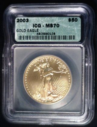 2003 Us $50 Gold Eagle Icg Ms 70 photo