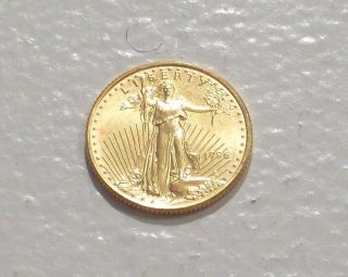 Uncirculated 1996 American $10.  00 Gold Eagle 1/4 Troy Oz Pure Gold photo