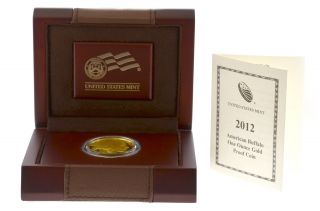 United States 2012 American Buffalo One Ounce Gold Proof Coin - Box & Info photo