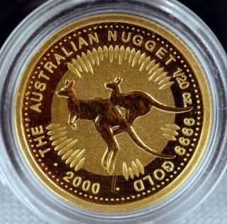 2000 Australia Gold 1/20 Oz.  9999 Fine $5 Nugget - Gem Bu photo