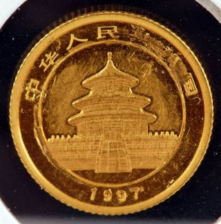 1997 China 1/20 Oz.  999 Fine Gold Panda - Ex Jewerly photo