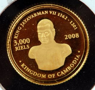 2008 Cambodia.  999 Fine Gold 3000 Riels 