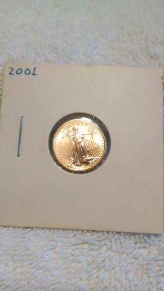 $5 Gold Eagle - 2001 Five Dollar - 1/10 Oz 22kt - Tenth Ounce Coin - Uncirculated photo