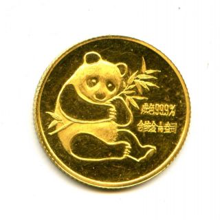 1982 1/10 Oz.  999 Fine Gold China Panda Rare Date 27190 photo