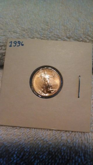 $5 Gold Eagle - 1996 Five Dollar - 1/10 Oz 22kt - Tenth Ounce Coin - Uncirculated photo